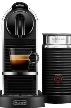 Nespresso CitiZ & Milk kaffemaskine fra Delonghi EN330M (platin/stål)